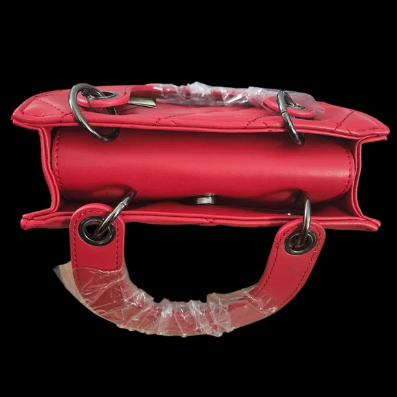 Badgley Mischka Red Quilted Mini Bag - Picture 3 of 6